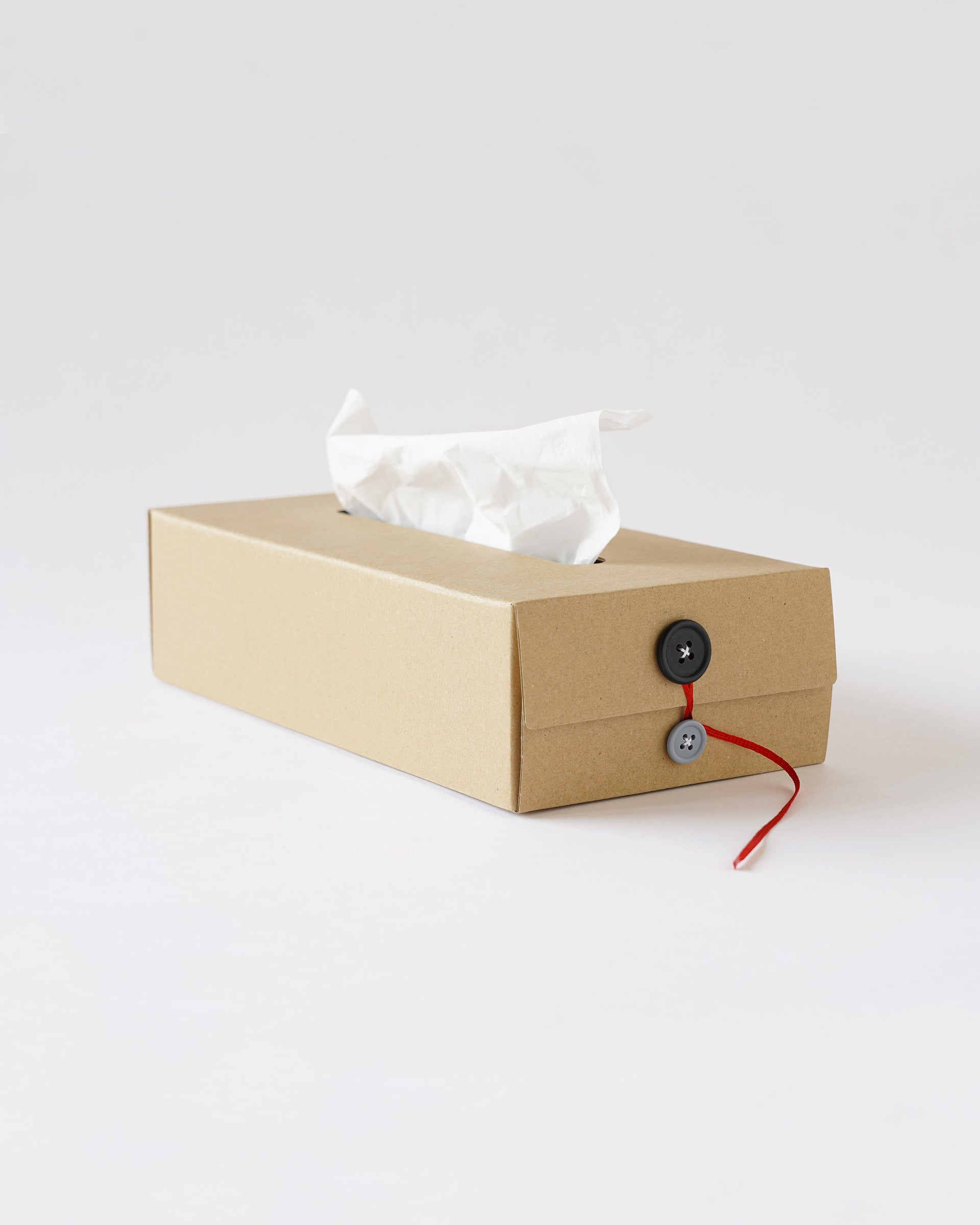 Button Tissue Box . ブラック