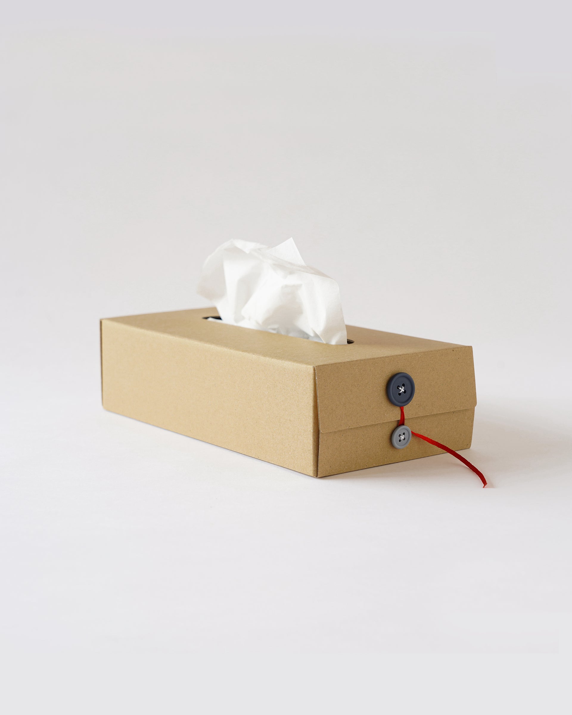 Button Tissue Box . ネイビー