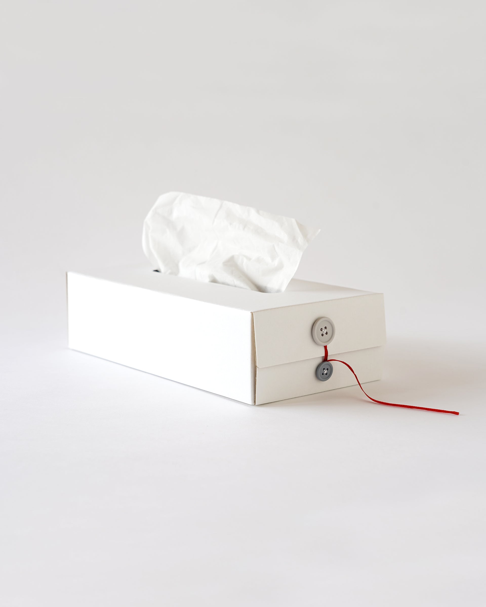 Button Tissue Box . ホワイト