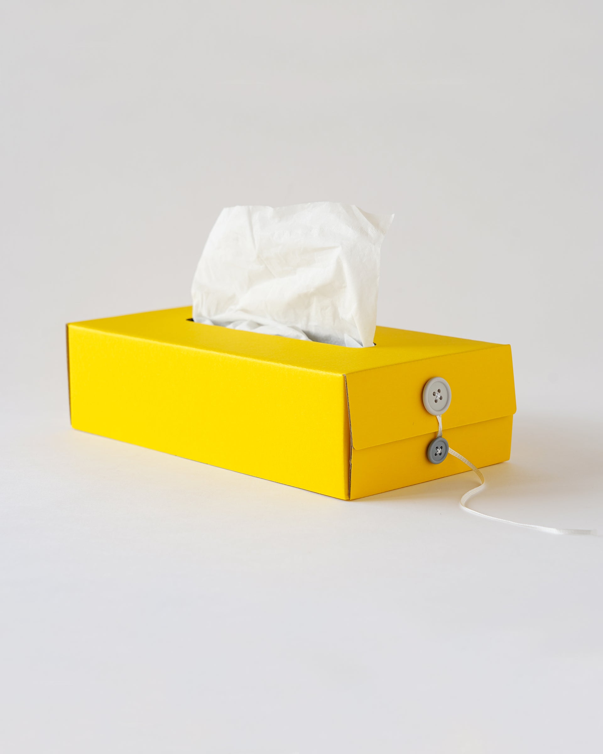 Button Tissue Box . イエロー