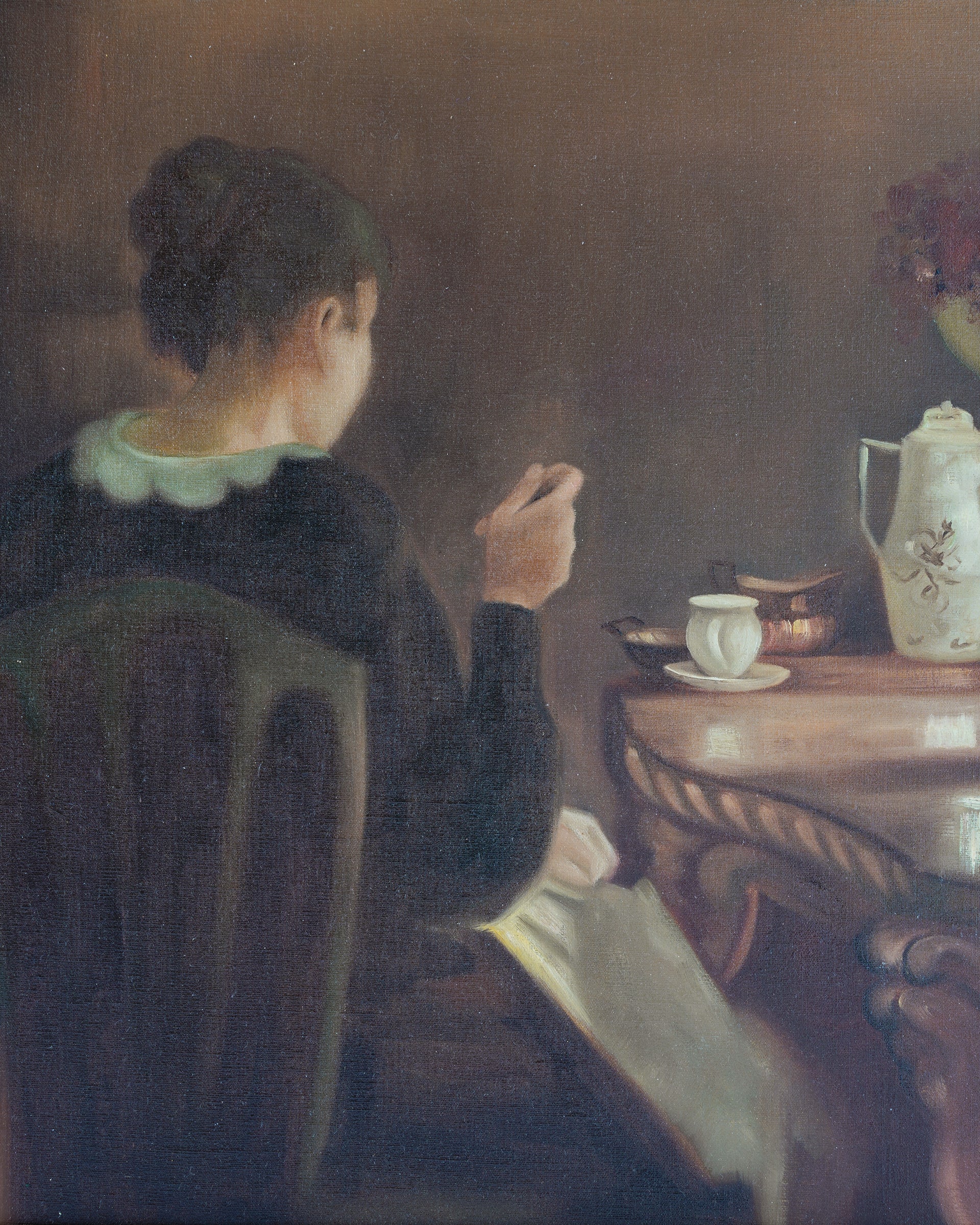 北欧の室内画 . Interior with Woman